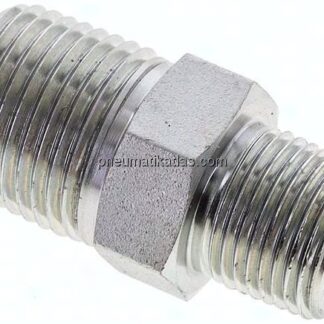 Doppelnippel NPT 1/2"-NPT 3/8", Stahl verzinkt