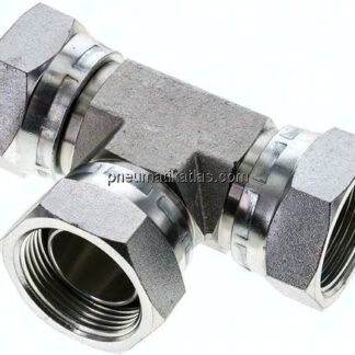 T-Verschraubung,60°Konus G 1-1/4" (IG), Stahl verzinkt