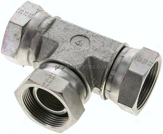 T-Verschraubung,60°Konus G 1-1/2" (IG), Stahl verzinkt