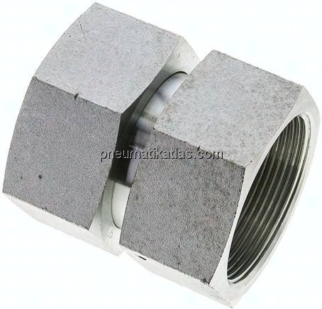 Gerader Verbinder 60°-Konus, G 2"-G 2", Stahl verzinkt