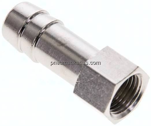 Aufschraub-Schlauchtülle G 1/8"-9 (3/8")mm, Messing vernickelt