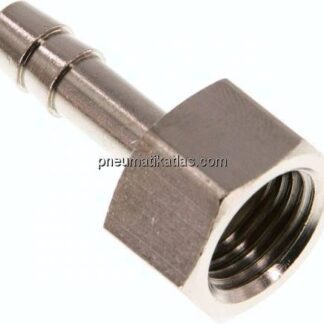 Aufschraub-Schlauchtülle G 1/4"-6 (1/4")mm, Messing vernickelt