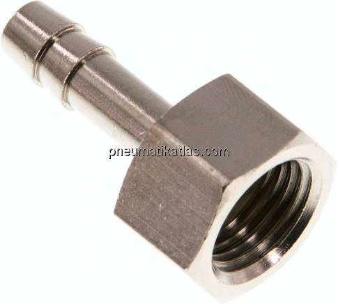 Aufschraub-Schlauchtülle G 1/4"-6 (1/4")mm, Messing vernickelt