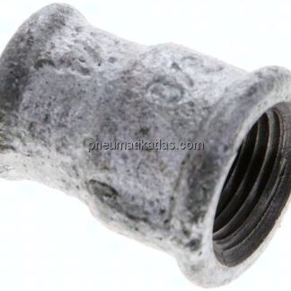 Rundmuffe Rp 3/8"-Rp 1/4", Temperguss verzinkt
