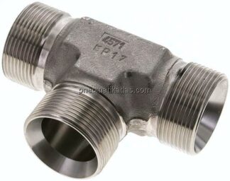 T-Stück, 60°Konus G 1-1/2"-G 1-1/2"-G 1-1/2" (AG), V4A