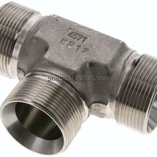 T-Stück, 60°Konus G 1-1/2"-G 1-1/2"-G 1-1/2" (AG), V4A