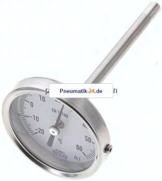 Bimetallthermometer, waagerecht D63/-20 bis +60°C/100mm