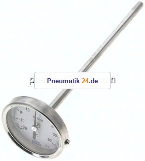 Bimetallthermometer, waagerecht D63/-20 bis +60°C/200mm