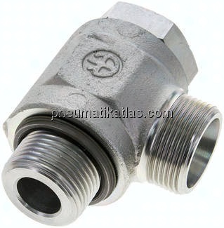 Winkel-Schwenkverschraubung G 1"-25 S (M36x2), ohne Mutter & Schneidring, Stahl verzinkt