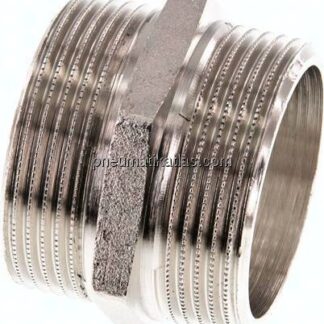 Doppelnippel G 1-1/2"-G 1-1/2", Messing vernickelt