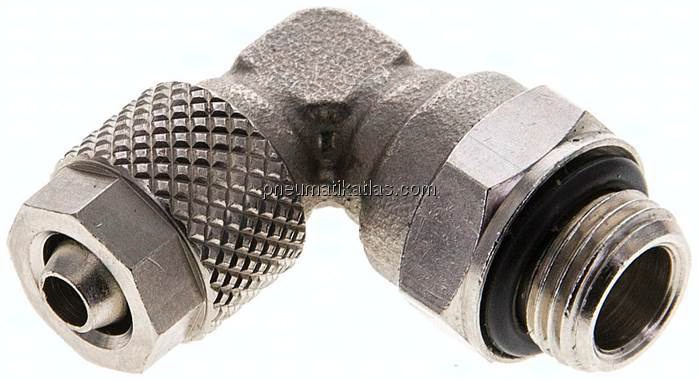 Winkel-Drehverschraubung G 1/8"-6x4mm, Messing vernickelt
