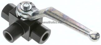 Hochdruck-3-Wege Kugelhahn, T-Bohrung, G 1/4", 0 - 400bar