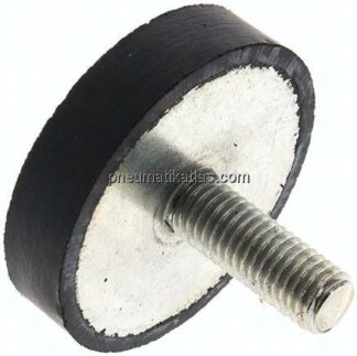 Gummi-Metall-Puffer (Typ D) 50x12mm, M 10(AG)/Gummi, Stahl verzinkt