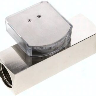Durchflussmesser G 1" (IG), 0,1 - 0,8 l/min, Messing vernickelt