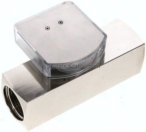 Durchflussmesser G 1" (IG), 0,1 - 0,8 l/min, Messing vernickelt