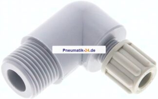 Winkel-Verschraubung G 3/8"-6x4mm, PA (Polyamid), Rändelmutter & Klemmring aus Werkstoff Polypropyle