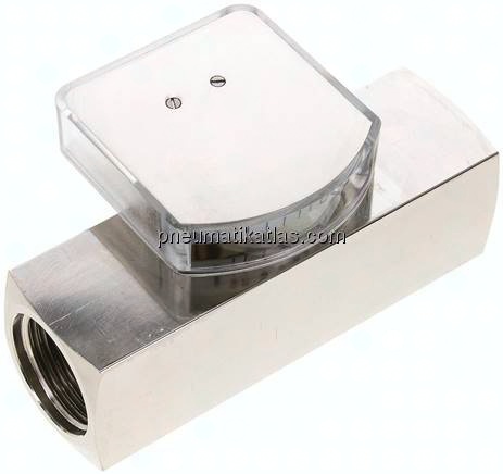 Durchflussmesser G 1" (IG), 2 - 8 l/min, Messing vernickelt