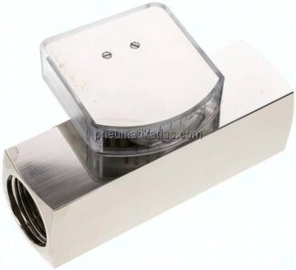 Durchflussmesser G 1" (IG), 5 - 15 l/min, Messing vernickelt