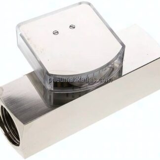 Durchflussmesser G 1" (IG), 5 - 15 l/min, Messing vernickelt