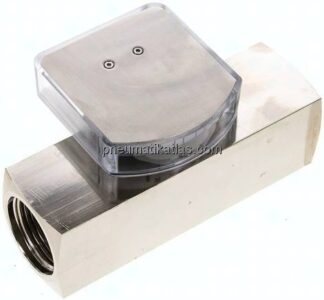 Durchflussmesser G 1" (IG), 10 - 30 l/min, Messing vernickelt