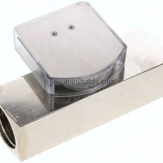 Durchflussmesser G 1" (IG), 20 - 60 l/min, Messing vernickelt