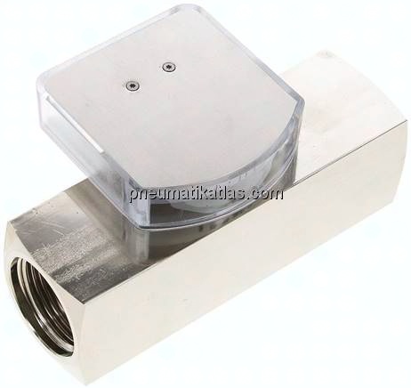 Durchflussmesser G 1" (IG), 30 - 90 l/min, Messing vernickelt