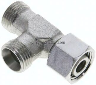 Einstellb. L-Schneidringverschraubung 12 L (M18x1,5), ohne Mutter & Schneidring, Stahl verzinkt