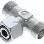 Einstellb. T-Schneidringverschraubung 12 L (M18x1,5), ohne Mutter & Schneidring, Stahl verzinkt