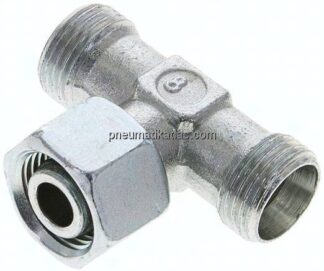 Einstellb. T-Schneidringverschraubung 12 L (M18x1,5), ohne Mutter & Schneidring, Stahl verzinkt