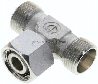 Einstellb. T-Schneidringverschraubung 15 L (M22x1,5), ohne Mutter & Schneidring, Stahl verzinkt