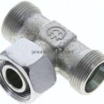 Einstellb. T-Schneidringverschraubung 18 L (M26x1,5), ohne Mutter & Schneidring, Stahl verzinkt