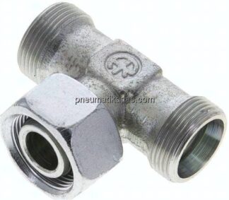 Einstellb. T-Schneidringverschraubung 18 L (M26x1,5), ohne Mutter & Schneidring, Stahl verzinkt