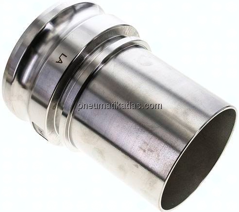 DIN/EN-Kamlock-Stecker (E/EC) 100 (4")mm Schlauch, Edelstahl (1.4408)