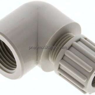 Winkel-Aufschraubverschraubung G 1/2"-12x10mm, Polypropylen