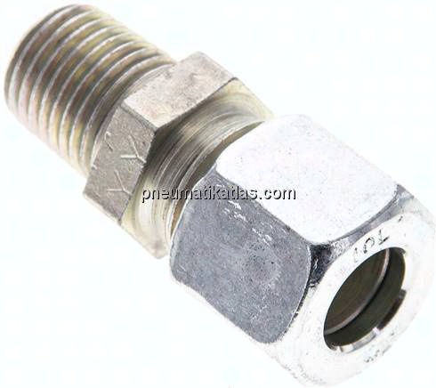 Gerade Schneidringverschr. NPT 1/4"-10 L (M16x1,5), Stahl verzinkt