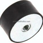 Gummi-Metall-Puffer (Typ E) 40x20mm, M 8(IG)-Gummi, Stahl verzinkt