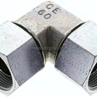 90°-Winkelverschraubung,60°Konus G 1-1/2" (IG), Stahl verzinkt