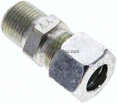 Gerade Schneidringverschr. NPT 3/8"-12 L (M18x1,5), Stahl verzinkt