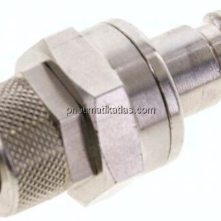 Kupplungsstecker (NW7,2) 10x8mm Schlauch, Messing vernickelt