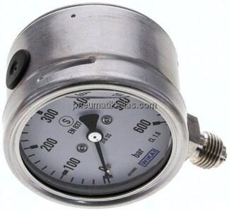 Gly.-Sicherheits-Manometer senkrecht,63mm, 0 - 600 bar