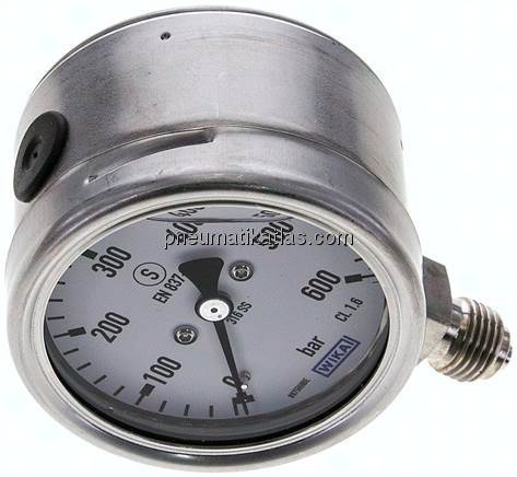Gly.-Sicherheits-Manometer senkrecht,63mm, 0 - 600 bar