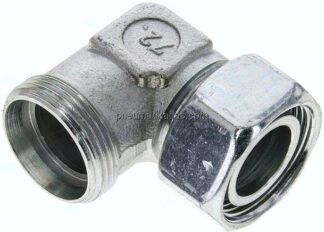 Einstellb. Winkel-Schneidringverschr. 28 L (M36x2), ohne Mutter & Schneidring, Stahl verzinkt