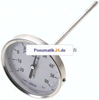 Bimetallthermometer, waagerecht D100/-20 bis +60°C/200mm
