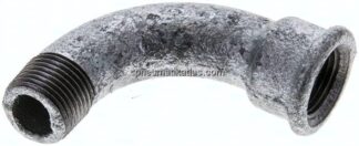 90°-Bogen Rp 3/8"(IG)-R 3/8"(AG), Temperguss verzinkt