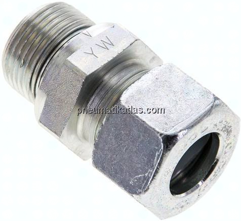Gerade Schneidringverschr. M 22x1,5-15 L (M22x1,5), Stahl verzinkt