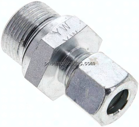 Gerade Schneidringverschr. M 22x1,5-10 L (M16x1,5), Stahl verzinkt