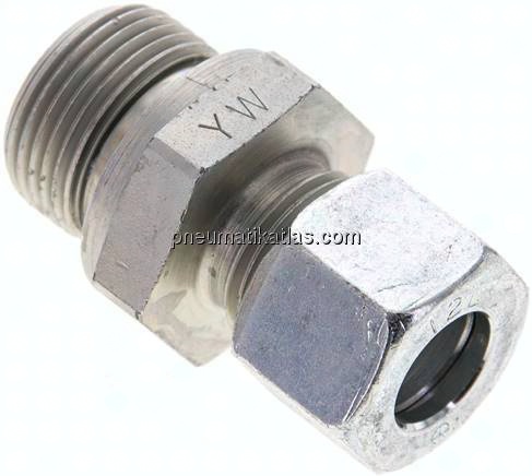 Gerade Schneidringverschr. M 22x1,5-12 L (M18x1,5), Stahl verzinkt