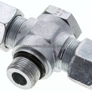 T-Schwenkverschraubung M 22x1,5-16 S (M24x1,5), Stahl verzinkt