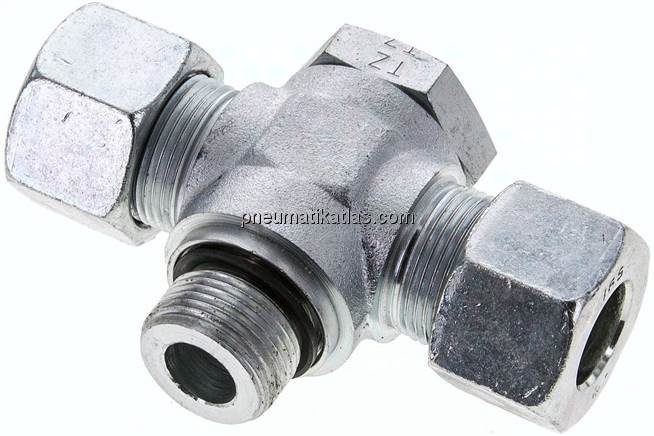 T-Schwenkverschraubung M 22x1,5-16 S (M24x1,5), Stahl verzinkt