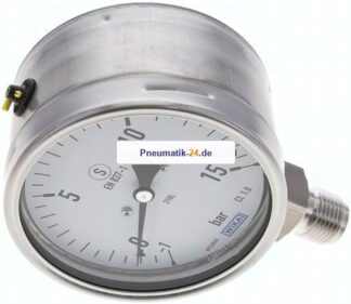 Sicherheits-Manometer senkrecht, 100mm, -1 bis 15 bar